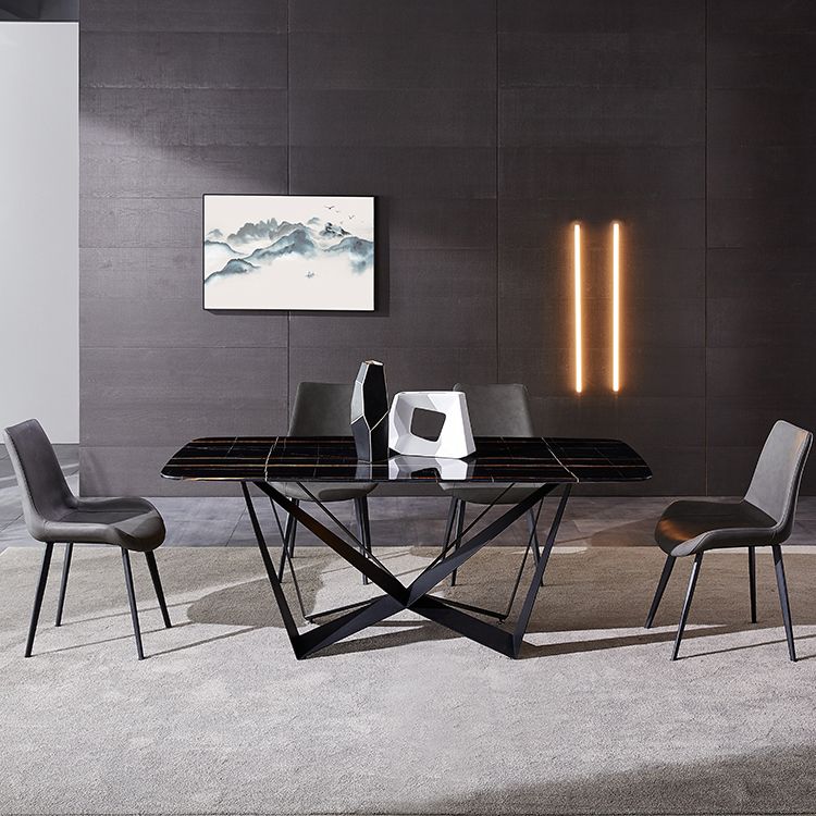 Modern Dining Set 1/4/5/7 Pcs Rectangle Dining Table with Wingback Chairs Clearhalo 'Dining Room Sets' 'Dining Tables & Seating' 'dining_room_set' 'furn' 'furn_dining_room_set' 'Furniture' 'Kitchen & Dining Furniture' 1200x1200_e6800872-d518-4aa6-9005-2b1515e486bf