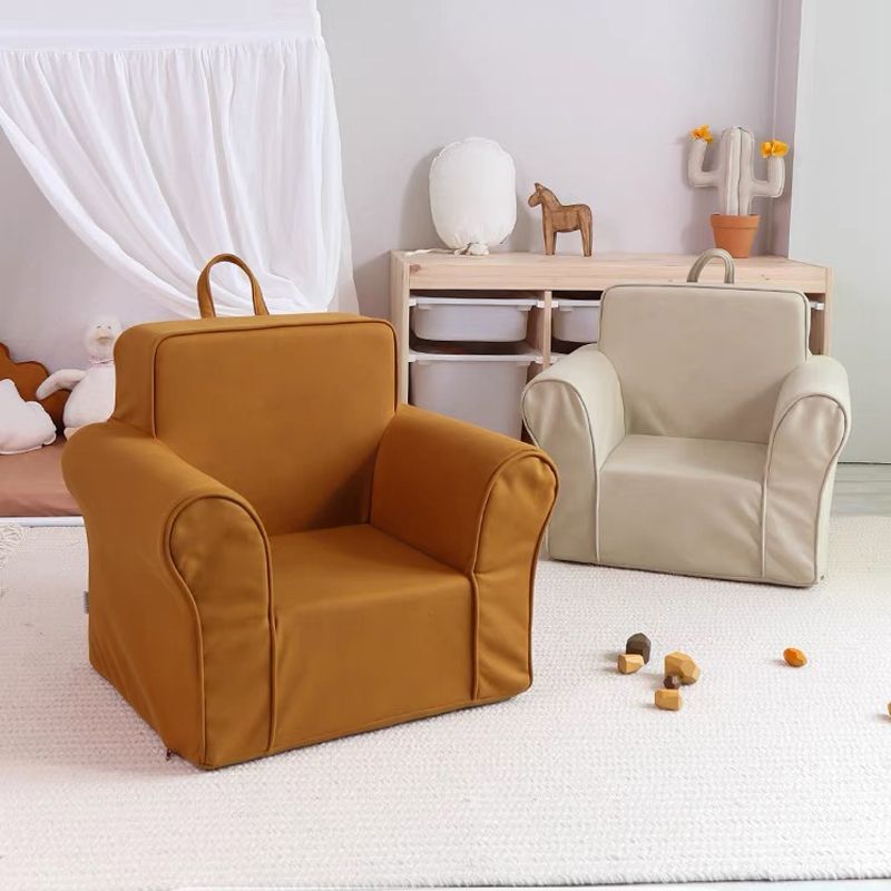 Modern Style Fabric Armrest Buffer Back Imitation Leather Arm Chair