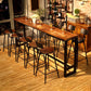 Mesa de comedor de acento de bistro de madera maciza industrial