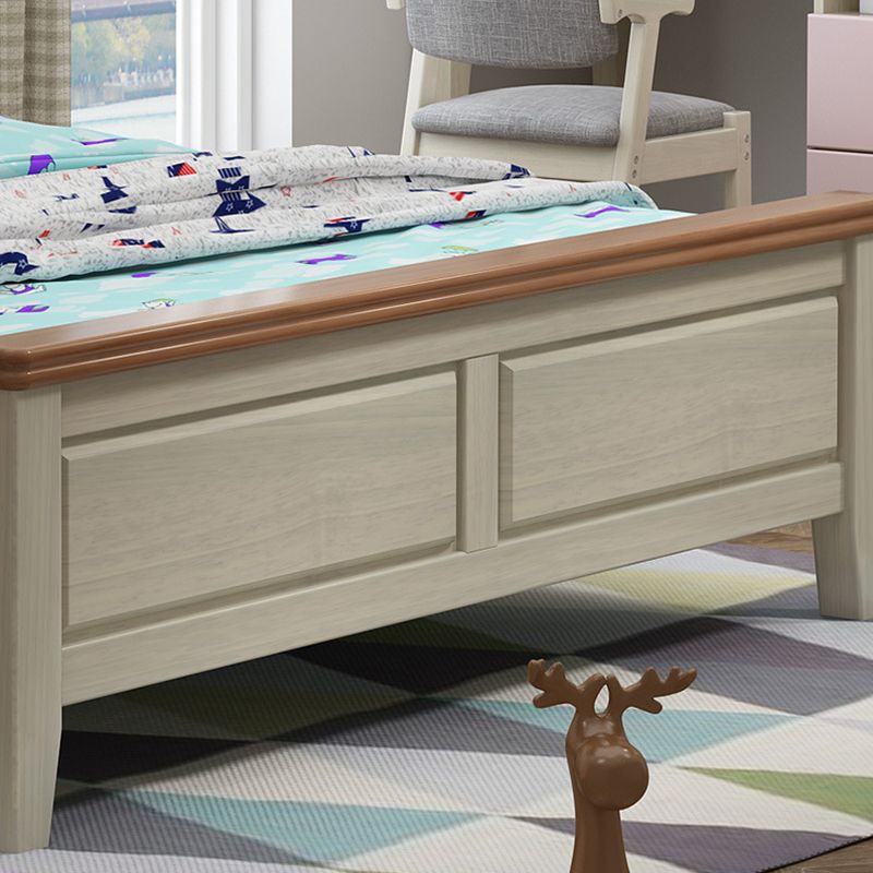 84,65-inch breed traditioneel bedframe dennenhoutbed met hoofdeinde