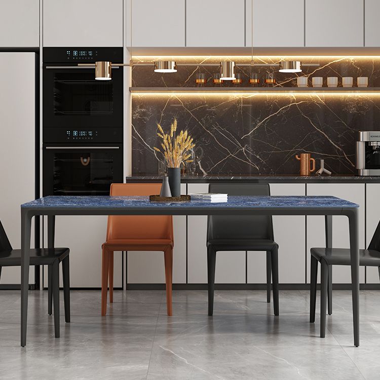 Sintered Stone Dining Table Industrial 4 Legs Base Rectangle Table for Home Clearhalo ' dining_table' 'Dining Tables & Seating' 'Dining Tables' 'furn' 'furn_dining_table' 'Furniture' 'furniture_dining_table' 'Kitchen & Dining Furniture' 'kitchen&dining_furn' 'kitchen' 'kitchen_dining_table' 1200x1200_e6883dbd-2290-4c1a-9bd0-50eb03cecd89