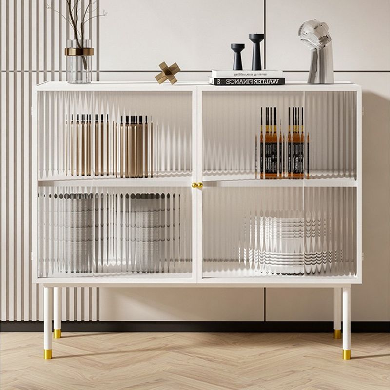 Gabinete de almacenamiento de múltiples estantes modernos Gabinete de buffet de puertas de vidrio para sala de estar