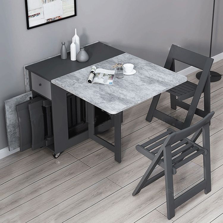 Mid-Century Modern Rectangle Dining Table Drop-Leaf Table with Solid Wood Base Clearhalo ' dining_table' 'Dining Tables & Seating' 'Dining Tables' 'furn' 'furn_dining_table' 'Furniture' 'furniture_dining_table' 'Kitchen & Dining Furniture' 'kitchen&dining_furn' 'kitchen' 'kitchen_dining_table' 1200x1200_e68ad534-d77f-4e35-bbe3-fb2942033c8b