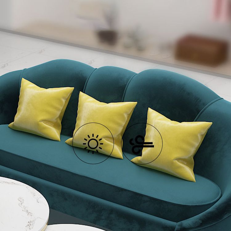 Sofá de terciopelo contemporáneo con brazo inclinado y espalda apretada para apartamento