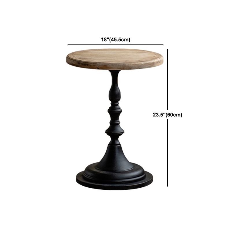 Mesa de cóctel envejecida de estilo francés, mesa de centro con pedestal de madera para sala de estar