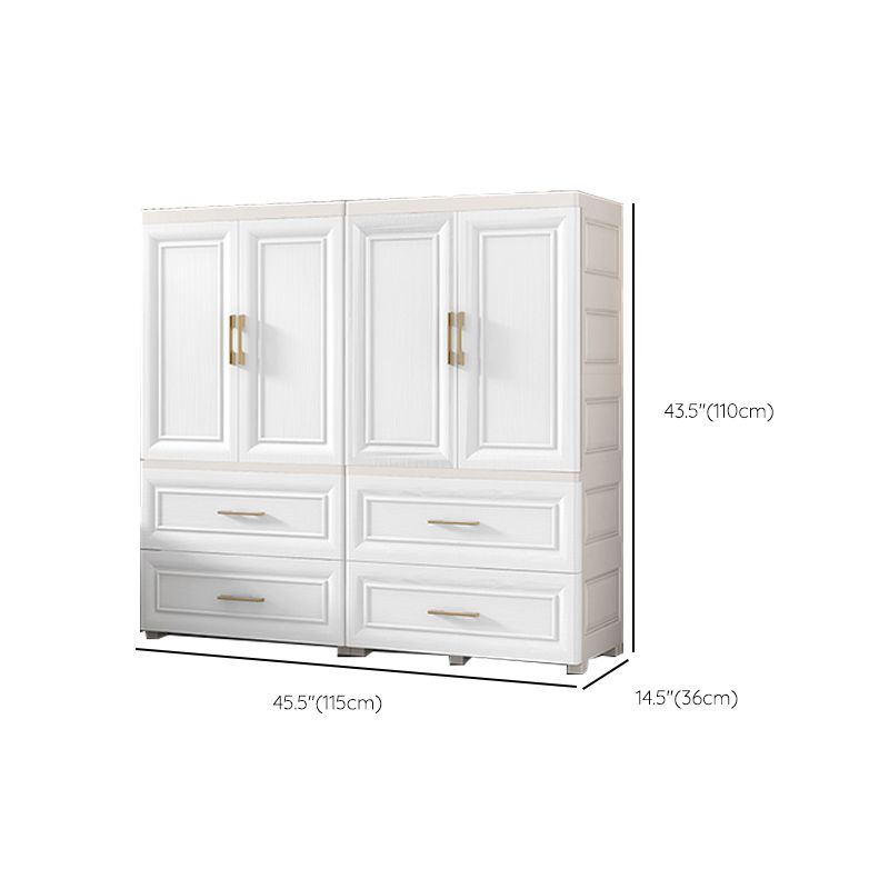 White Plastic Contemporary Storage Cabinet Interior Cabinet for Bedroom
