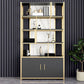 Glam Open Back Shelf Bookcase Metal Book Shelf for Home Office Clearhalo 'Bookcases' 'furn' 'furn_bookcases' 'Furniture' 'Office Furniture' 1200x1200_e68eec38-7106-433d-87c4-7cca61b17c88
