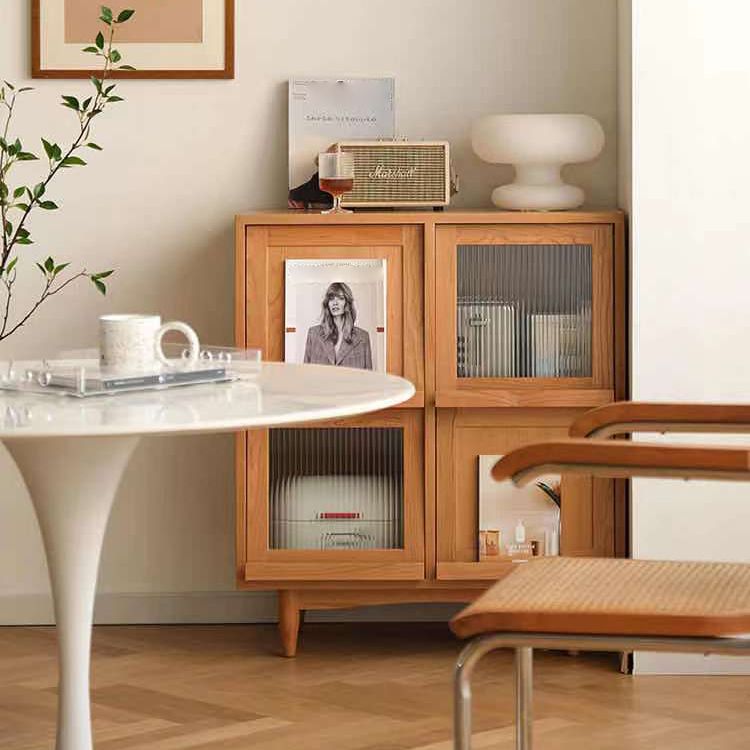 4 Türen 33 "l Server Einfacher Holzrahmen -Buffet -Server für Esszimmer