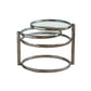 Extendable Coffee Table with Glass Round Top and Stainless Steel Base Clearhalo 'Coffee & Accent Tables' 'Coffee Tables' 'coffee_tables' 'furn' 'furn_coffee_tables' 'Furniture' 'Living Room Furniture' 1200x1200_e690e85a-99fc-4a83-8279-a8763305505d