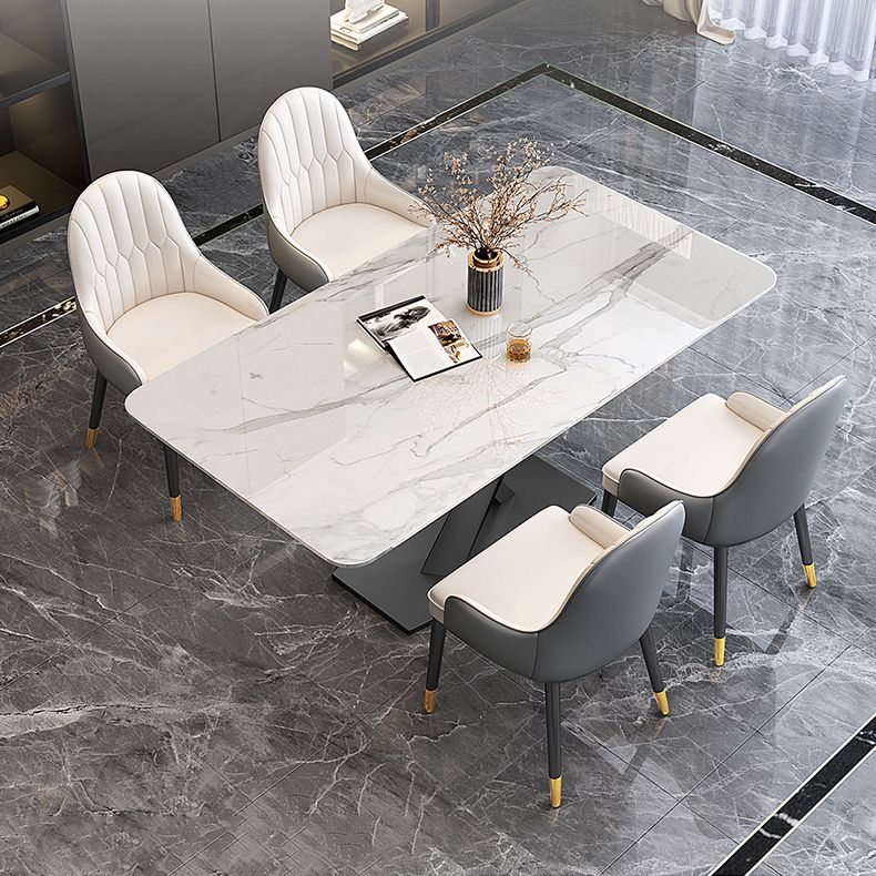 Traditional Luxury Dining Table Rectangle Sintered Stone Table with Pedestal Base Clearhalo ' dining_table' 'Dining Tables & Seating' 'Dining Tables' 'furn' 'furn_dining_table' 'Furniture' 'furniture_dining_table' 'Kitchen & Dining Furniture' 'kitchen&dining_furn' 'kitchen' 'kitchen_dining_table' 1200x1200_e69324bc-a0ad-4e37-aa3c-ed59e9cf9042