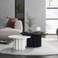 Contemporary Cocktail Table Solid Wood Round Pedestal Single Coffee Table