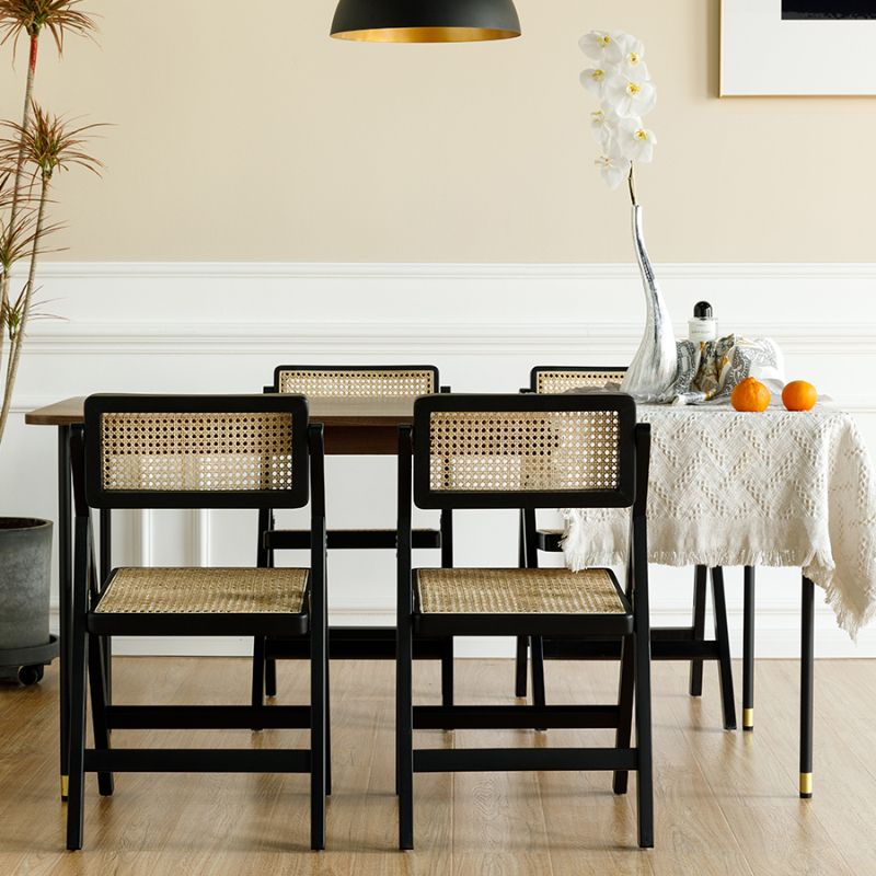 Silla lateral de madera sólida silla de comedor plegable de estilo moderno para casa