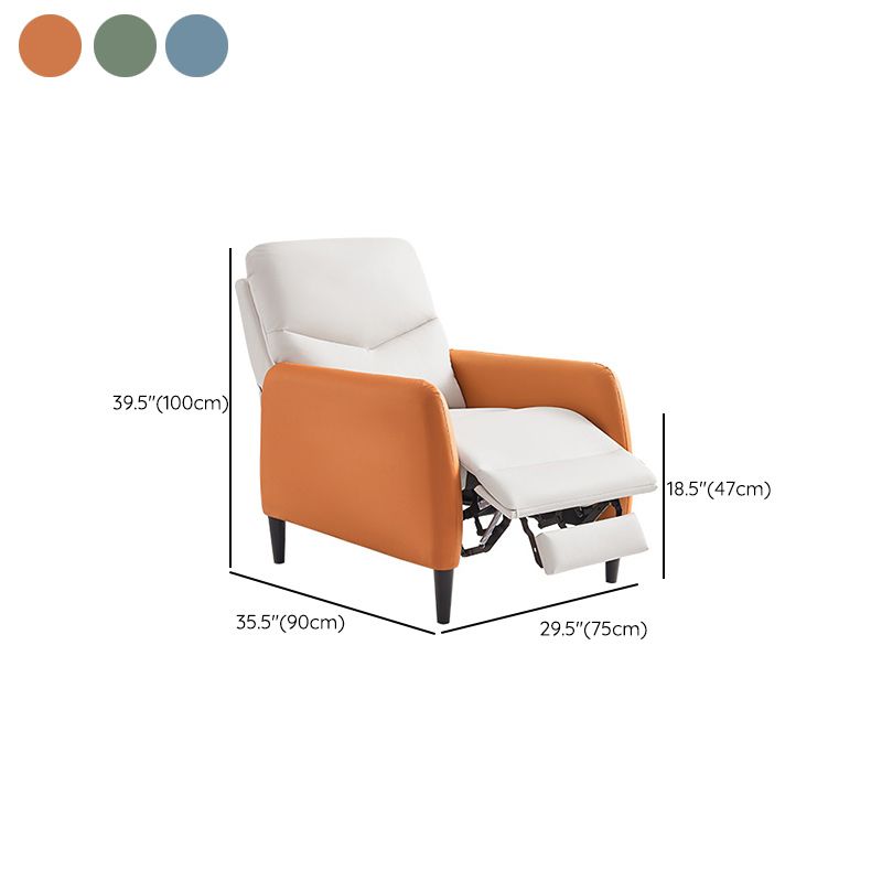 Lumbar Support Recliner Chair Solid Color Standard Recliner with Footrest