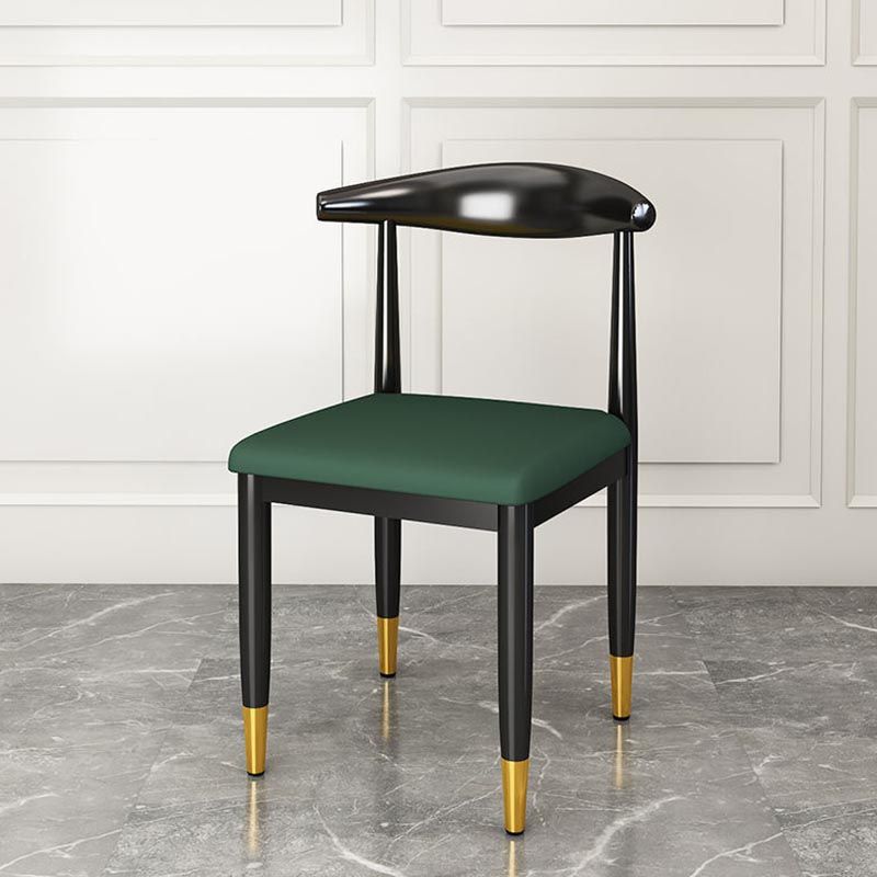 Glam Metal Dining Chairs Open Back Dining Side Furniture in Matte Finish for Indoor Clearhalo 'Dining Chairs' 'Dining Tables & Seating' 'dining_chair' 'furn' 'furn_dining_chair' 'Furniture' 'Kitchen & Dining Furniture' 1200x1200_e697a738-1ed9-4a94-a68f-d51769f56c3c