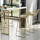 Juego de mesa de bar rectangular Glam, mesa de bar de piedra de 1/2/5 piezas con taburetes altos