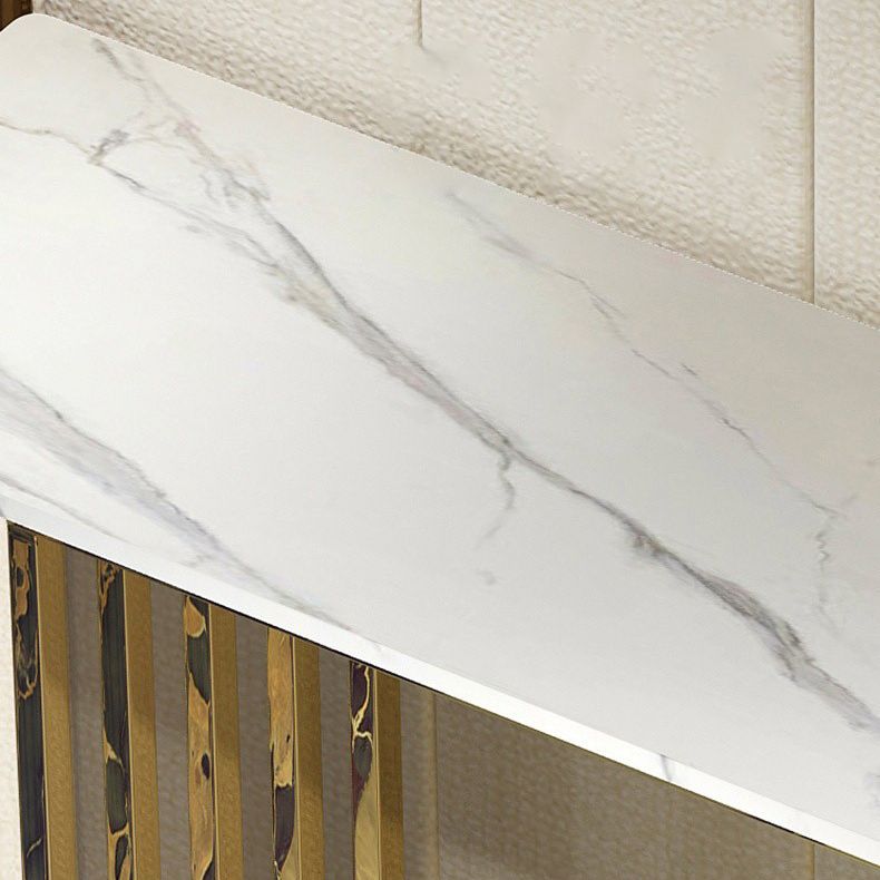 Tabella di accento glam largo 11 "Tabella dell'accento della console rettangolare in pietra