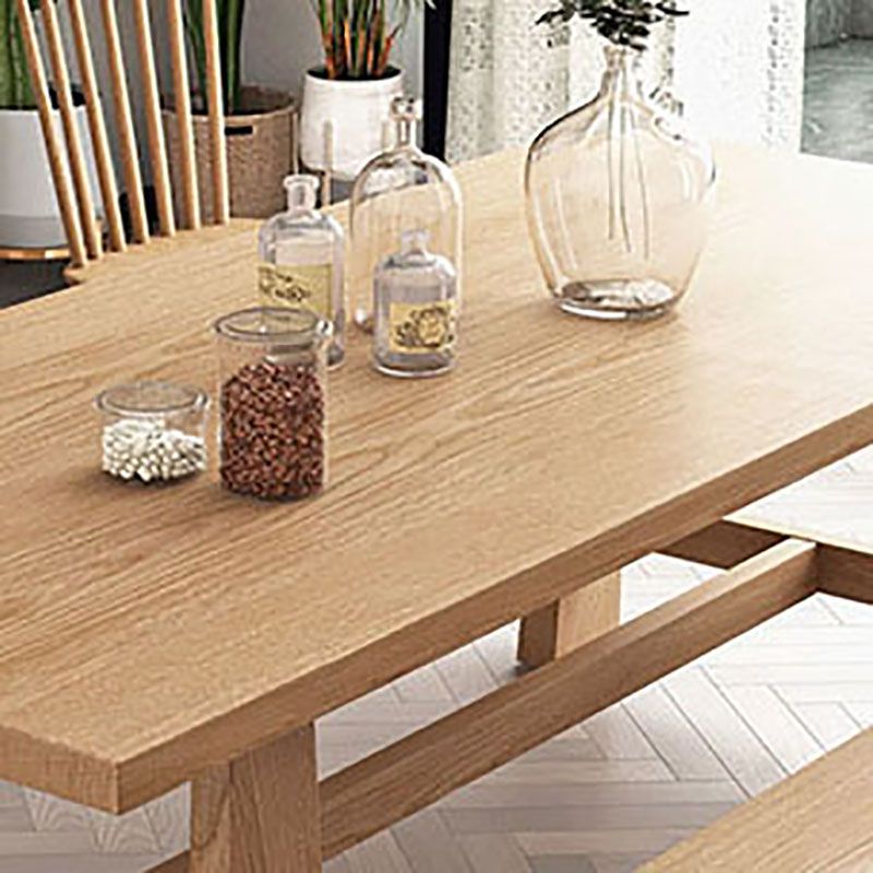 Mesa de comedor rectangular mesa de cena de madera maciza de estilo sólido para la casa de la cocina