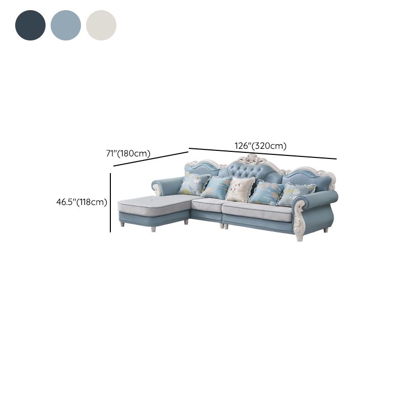 Traditional Style 46.45 " H Rolled Arm Sofa & Chaise for Living Room Clearhalo 'furn' 'furn_sectionals' 'Furniture' 'Living Room Furniture' 'Sectionals' 1200x1200_e699e8af-9967-439c-8ee9-c3e063da4e38