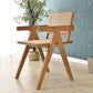 Nordic Style 15.7 " Wide Wood Fixed Back Fino Base Arm Chair