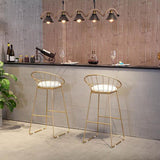 Industrial Gold Bar Table 21.6"W Round Top White Wood Bistro Table for Breakroom Clearhalo 'Bar Furniture' 'Bar Tables' 'bar_tables' 'furn' 'furn_bar_tables' 'Furniture' 'furniture_bar_tables' 'Kitchen & Dining Furniture' 'kitchen&dining_furn' 'kitchen' 1200x1200_e69c0706-4251-4291-ab0d-e0f2c7fd7263