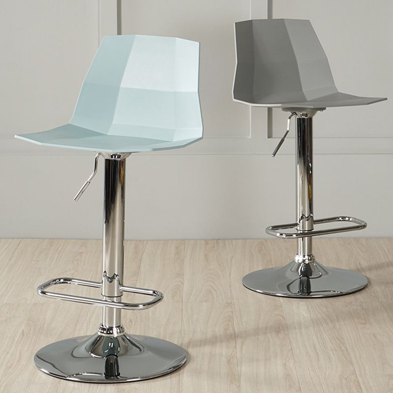 Adjustable Height Swivel Counter Stools Iron Plastic Silver Scandinavian Bar Stools Clearhalo 'Bar Furniture' 'Bar Stools' 'bar_stools' 'furn' 'furn_bar_stools' 'furniture_bar_stools' 'Kitchen & Dining Furniture' 'kitchen&dining_furn' 'kitchen' 'kitchen_furn' Furniture' 1200x1200_e69c8bf1-291e-45f1-840d-c3d67b762dac