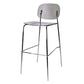 Taburete de mostrador con base plateada moderno, reposapiés acrílico rectangular, taburete de altura