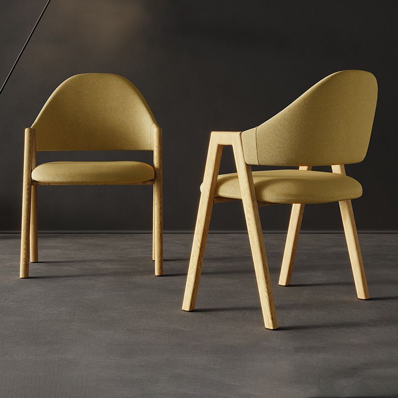 Contemporary Style Linen Fabric Dining Chair Open Back Dining Side Arm Chairs Clearhalo ' kitchen&dining_furn' 'Dining Chairs' 'Dining Tables & Seating' 'dining_chair' 'furn' 'furn_dining_chair' 'Furniture' 'furniture_dining_chair' 'Kitchen & Dining Furniture' 'kitchen' 1200x1200_e69cb23b-8a4e-4f5c-80cf-81b3f90cc7fb