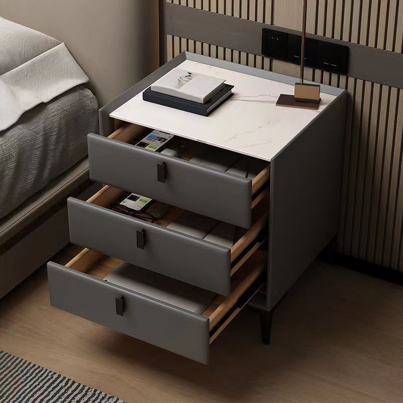 モダンな3引き出しベッドサイドキャビネットアンティークフィニッシュベッドナイトスタンド