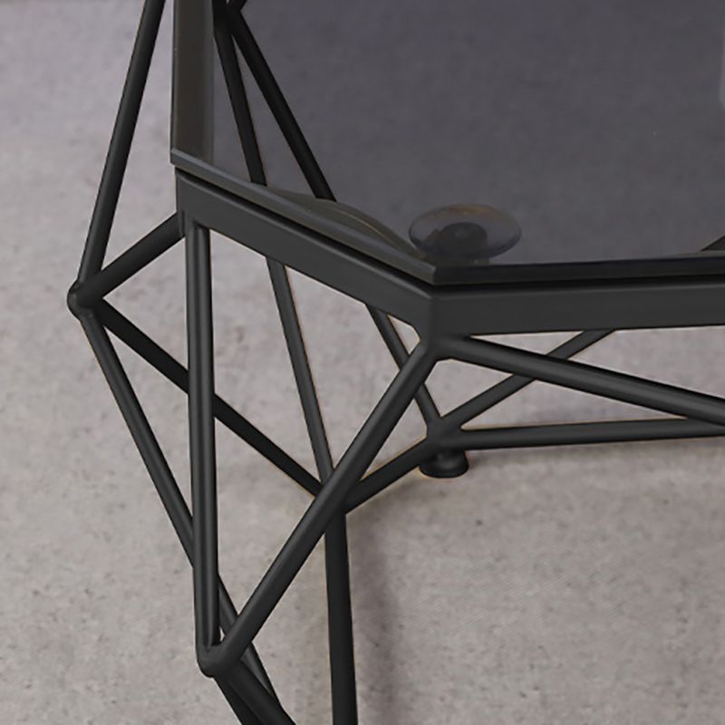 Tavolino moderno in telaio rettangolare in vetro tavolo da cocktail da caffè per soggiorno