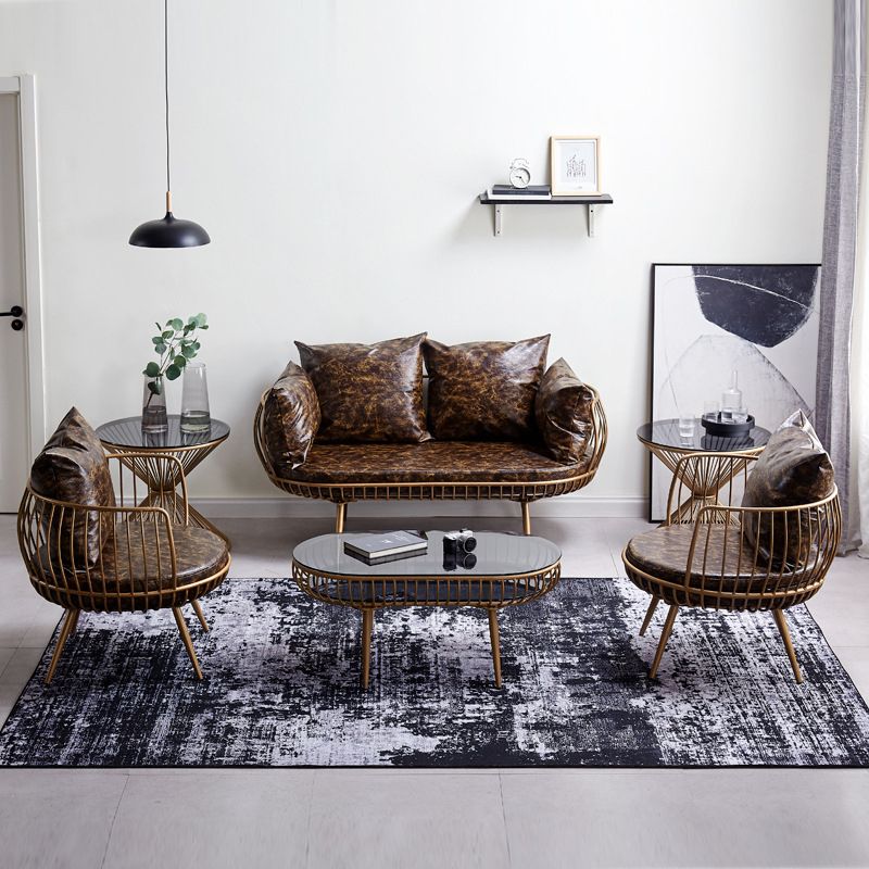 Scandinavian Golden Frame Sofa with Pillow Back Cushion for Living Room Clearhalo 'furn' 'furn_sofas' 'Furniture' 'Living Room Furniture' 'Sofa' 'sofas' 1200x1200_e69d2bff-31ec-4cb8-bbdd-e9eb22b5003c