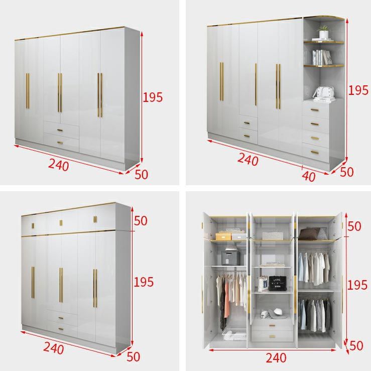 Armoire européenne moderne simple filet rouge luxe luxe petite chambre familiale