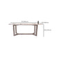 Table à manger rectangulaire en pierre moderne, base en métal pour salle à manger