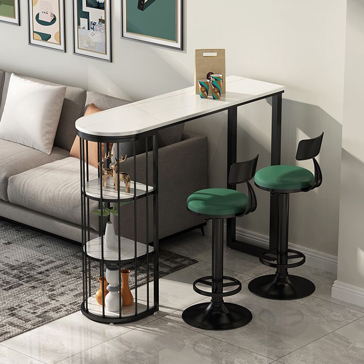 Modern Black and White Bistro Bar Desk Storage Kitchen Bistro Bar Table Clearhalo 'Bar Furniture' 'Bar Tables' 'bar_tables' 'furn' 'furn_bar_tables' 'Furniture' 'furniture_bar_tables' 'Kitchen & Dining Furniture' 'kitchen&dining_furn' 'kitchen' 1200x1200_e69fd6c6-3346-4e11-91a8-89832dbaafdd