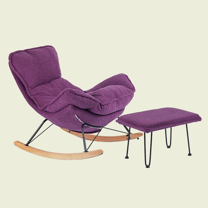 Chaise à bascule contemporaine tissu rembourré de chaise d'aile tufted back chaise à bascule bébé