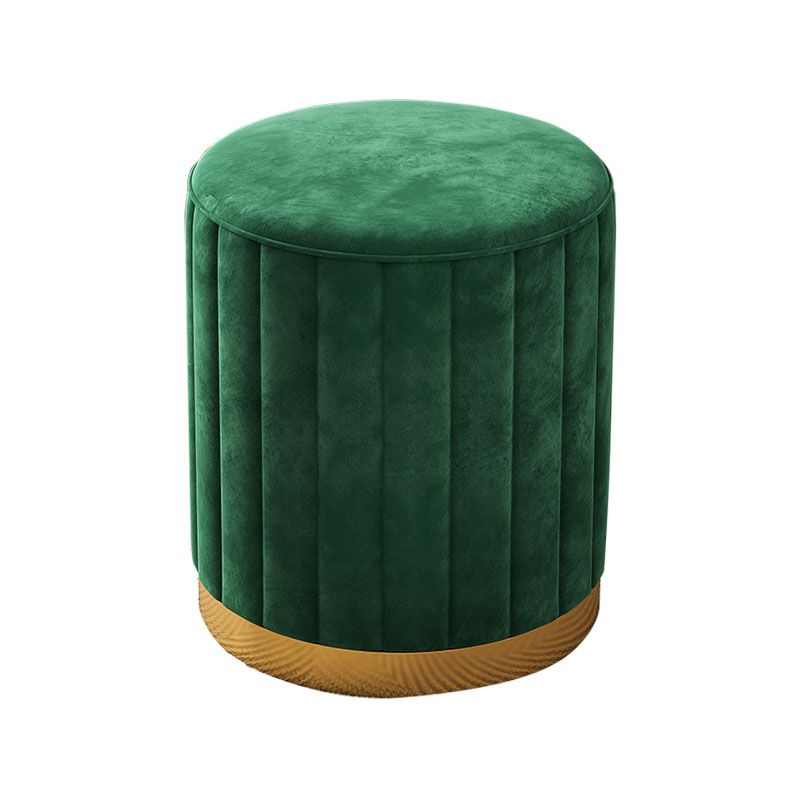 Glam Pouf Ottoman Velvet Upholstered Solid Color Cylinder Shape Ottoman Clearhalo 'furn' 'furn_ottomans_poufs' 'Furniture' 'Living Room Furniture' 'Ottomans & Poufs' 'ottomans_poufs' 1200x1200_e6a1a092-0445-4481-95c6-1337e6f3cd46