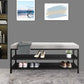 Glam Entryway Bench Cushioned Metal Seating Bench with Shoe Storage Clearhalo 'Benches' 'Chairs & Seating' 'furn' 'furn_benches' 'Furniture' 'Living Room Furniture' 1200x1200_e6a461fc-d722-4b8b-9cca-d6ebd5723e2f