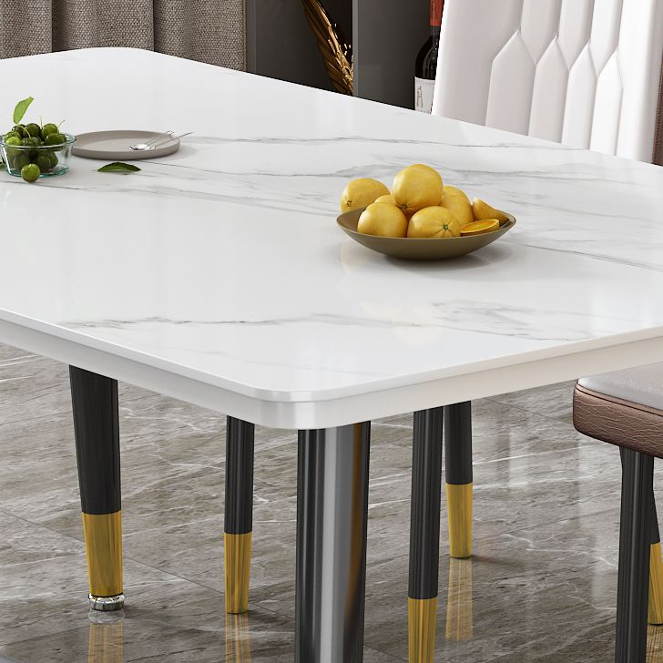 Contemporary Standard Sintered Stone Top Dining Table Rectangle Dining Table for Kitchen Clearhalo ' dining_table' 'Dining Tables & Seating' 'Dining Tables' 'furn' 'furn_dining_table' 'Furniture' 'furniture_dining_table' 'Kitchen & Dining Furniture' 'kitchen&dining_furn' 'kitchen' 'kitchen_dining_table' 1200x1200_e6a4d015-3da0-47a6-81c3-4e93548f7efe
