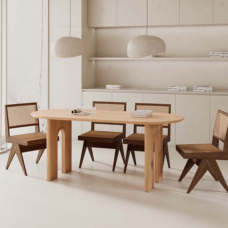 Solid Wood Dining Room Dinner Kitchen Table Contemporary Dining Table Clearhalo 'Dining Tables & Seating' 'Dining Tables' 'dining_table' 'furn' 'furn_dining_table' 'Furniture' 'Kitchen & Dining Furniture' 1200x1200_e6a514e9-3125-4bc6-854d-67d1645d2b36