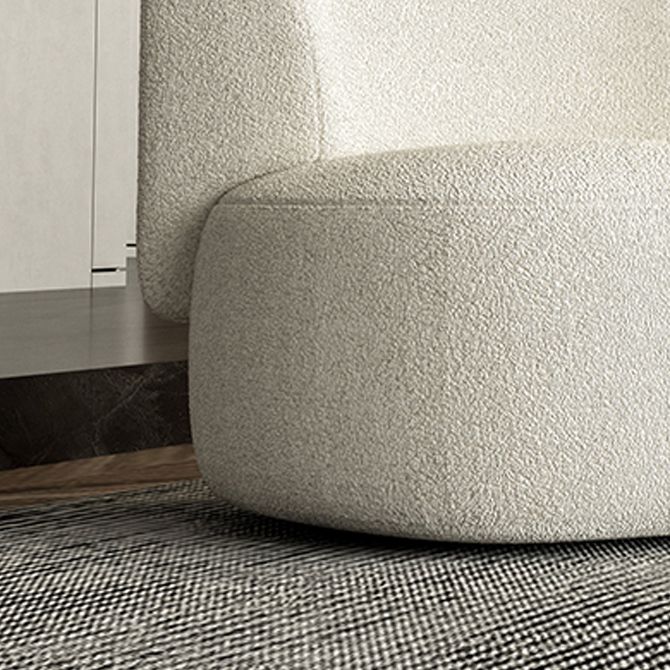 Scandinavian Settee Fabric Living Room Armless Curved Cushions White Sofa