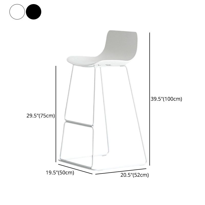 Modern Style Plastic Armless Stools Low Back Counter Stools with Metal Base Clearhalo 'Bar Furniture' 'Bar Stools' 'bar_stools' 'furn' 'furn_bar_stools' 'Furniture' 'furniture_bar_stools' 'Kitchen & Dining Furniture' 1200x1200_e6ad2fe7-ce9a-4d08-868d-60afae78a59c