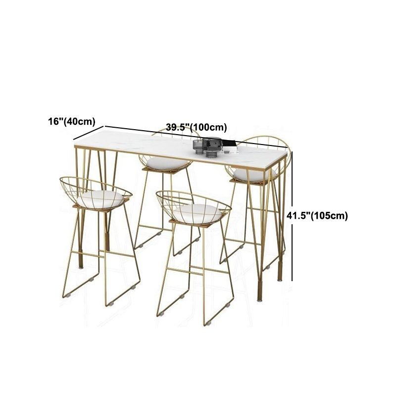 Glam Style Bar Table 42-inch Height Artificial Marble Bistro Table for Living Room Clearhalo 'Bar Furniture' 'Bar Tables' 'bar_tables' 'furn' 'furn_bar_tables' 'Furniture' 'furniture_bar_tables' 'Kitchen & Dining Furniture' 1200x1200_e6ae2d55-9cb9-4bf7-b24b-19f1743fbe7c