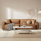 Solid Color Genuine Leather Bonus Room Square Arm 3-seater Sofa