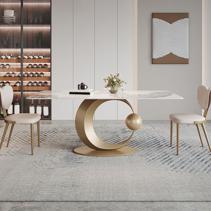 Luxurious 1/2/3/5/6/7 Pieces Rectangle Dining Set Sintered Stone Top Dinette Table Set