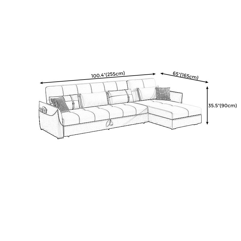 Manual Reclining Cushion Back Sectional Sofa 35.43"High Fabric Sofa Bed with Storage Clearhalo 'furn' 'furn_sectionals' 'Furniture' 'furniture_sectionals' 'Living Room Furniture' 'Sectionals' 1200x1200_e6af9d56-c264-4505-bd06-b0db59c259a1