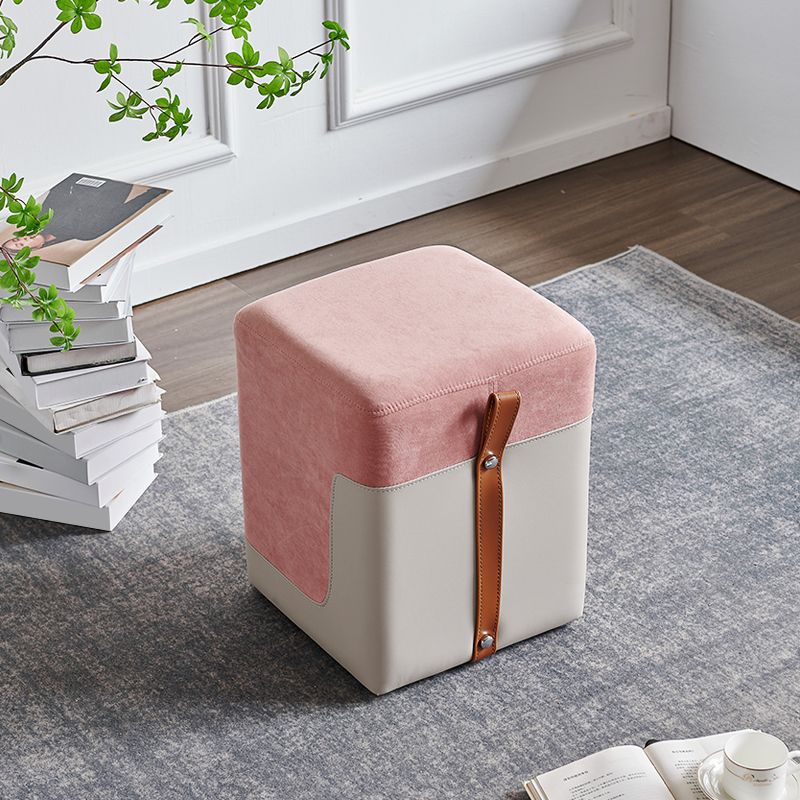 Colorblock Flannel Pouf Modern Simple Square Upholstered Ottoman Clearhalo 'furn' 'furn_ottomans_poufs' 'Furniture' 'Living Room Furniture' 'Ottomans & Poufs' 'ottomans_poufs' 1200x1200_e6afc5ac-f0d7-4eb5-a432-132bad7a8a9d