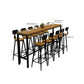 Wood Top Bar-height Table Black Legs and Metal Base Bar Table for Living Room Clearhalo 'Bar Furniture' 'Bar Tables' 'bar_tables' 'furn' 'furn_bar_tables' 'Furniture' 'Kitchen & Dining Furniture' 1200x1200_e6b0319f-3cf7-47ee-b90e-ea1c04d05e26
