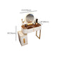 Glam Glass Makeup Counter 29.9" H Bedroom Make-up Vanity with Drawer