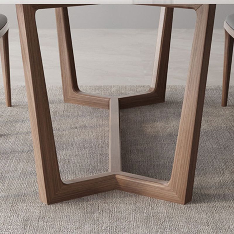 Eettafel in industriële stijl, rechthoekige stenen eettafel in wit