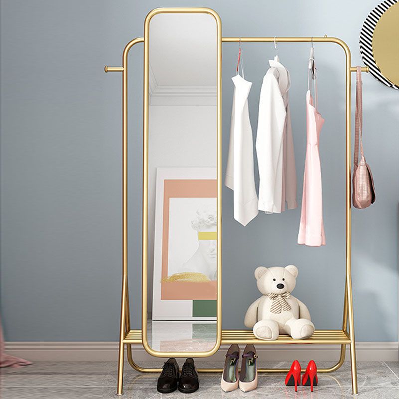 Glamargtrack Metall gerahmt Hanging Rail Regal Eingangshalle mit Spiegel