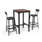 Industrial 1/2/3/5 Pieces Square Bar Table Set Solid Wood Bistro Set Clearhalo 'Bar Furniture' 'furn' 'furn_home_bar_bar_sets' 'Furniture' 'Home Bars & Bar Sets' 'home_bar_bar_sets' 'Kitchen & Dining Furniture' 1200x1200_e6b3e3f2-d3a0-4ec4-a0ee-5cbcdba81290